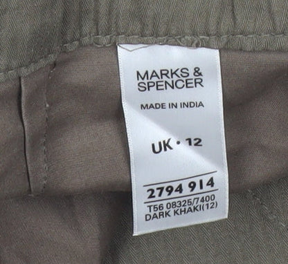 Marks and Spencer Womens Brown Pencil Skirt Size 12 Cotton Blend
