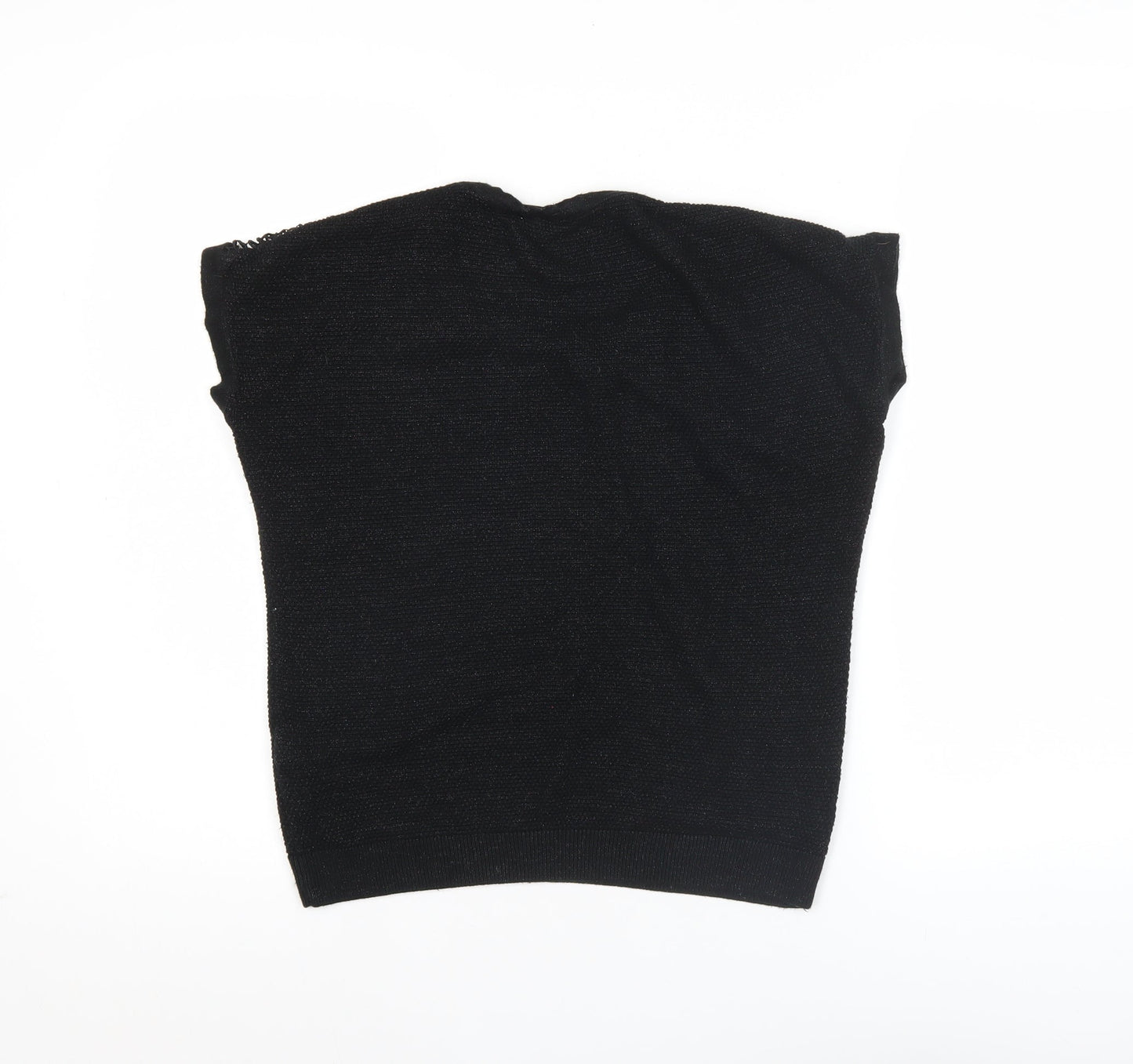 Dorothy Perkins Women’s Black Lace Shoulder Knit Blouse Size 8