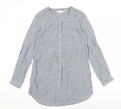 Womens UK Size 6 Fat Face Blue Tunic Button-Up