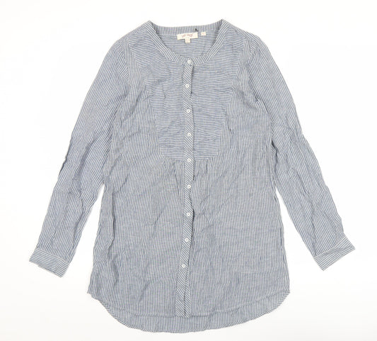 Womens UK Size 6 Fat Face Blue Tunic Button-Up