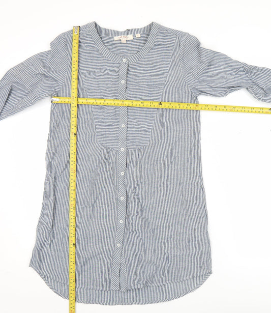 Womens UK Size 6 Fat Face Blue Tunic Button-Up
