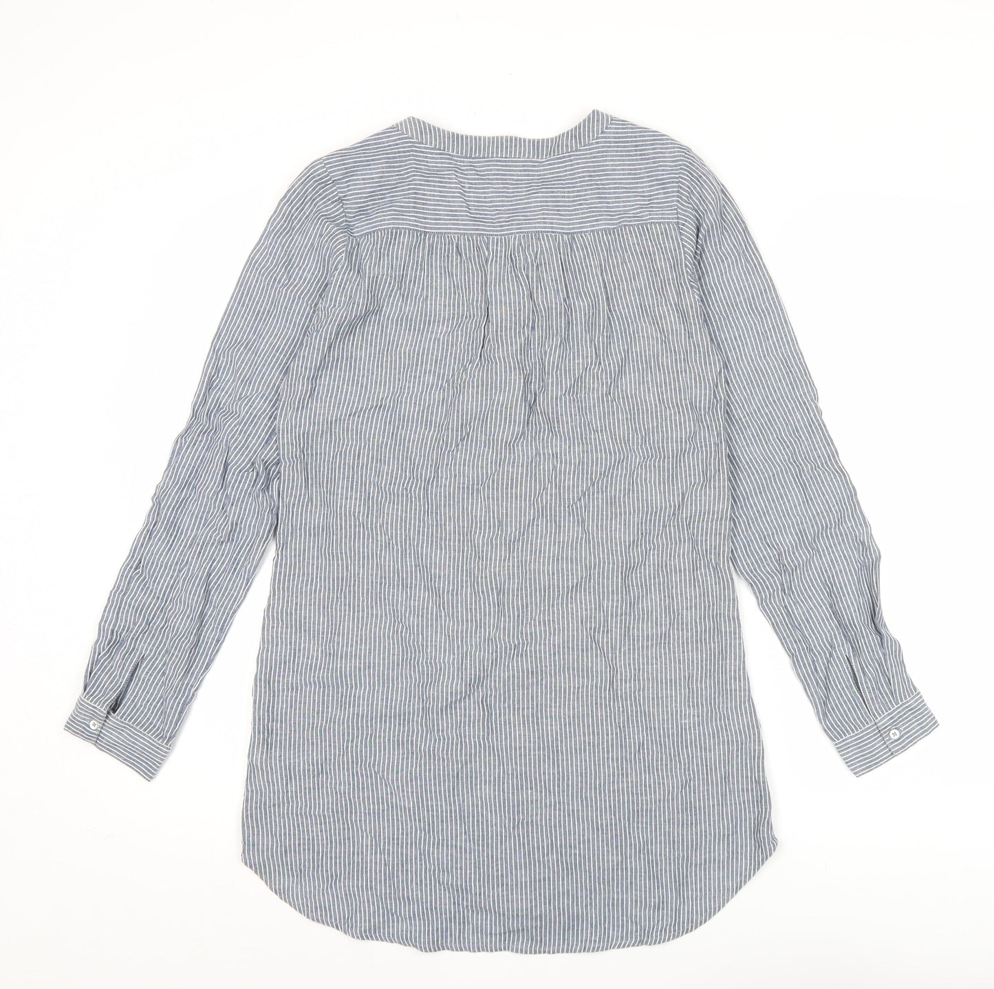 Womens UK Size 6 Fat Face Blue Tunic Button-Up