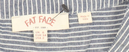 Womens UK Size 6 Fat Face Blue Tunic Button-Up