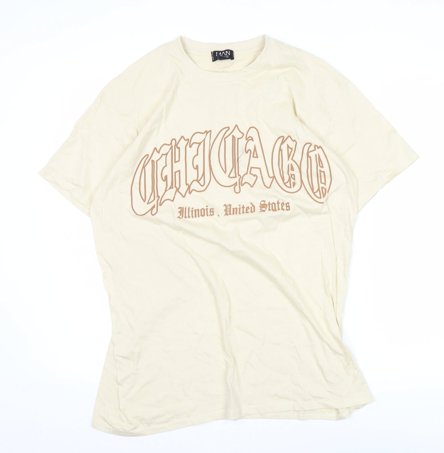 Mens UK Size M boohooMAN Beige  T-Shirt