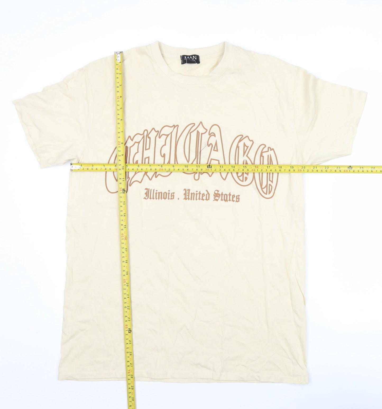Mens UK Size M boohooMAN Beige  T-Shirt