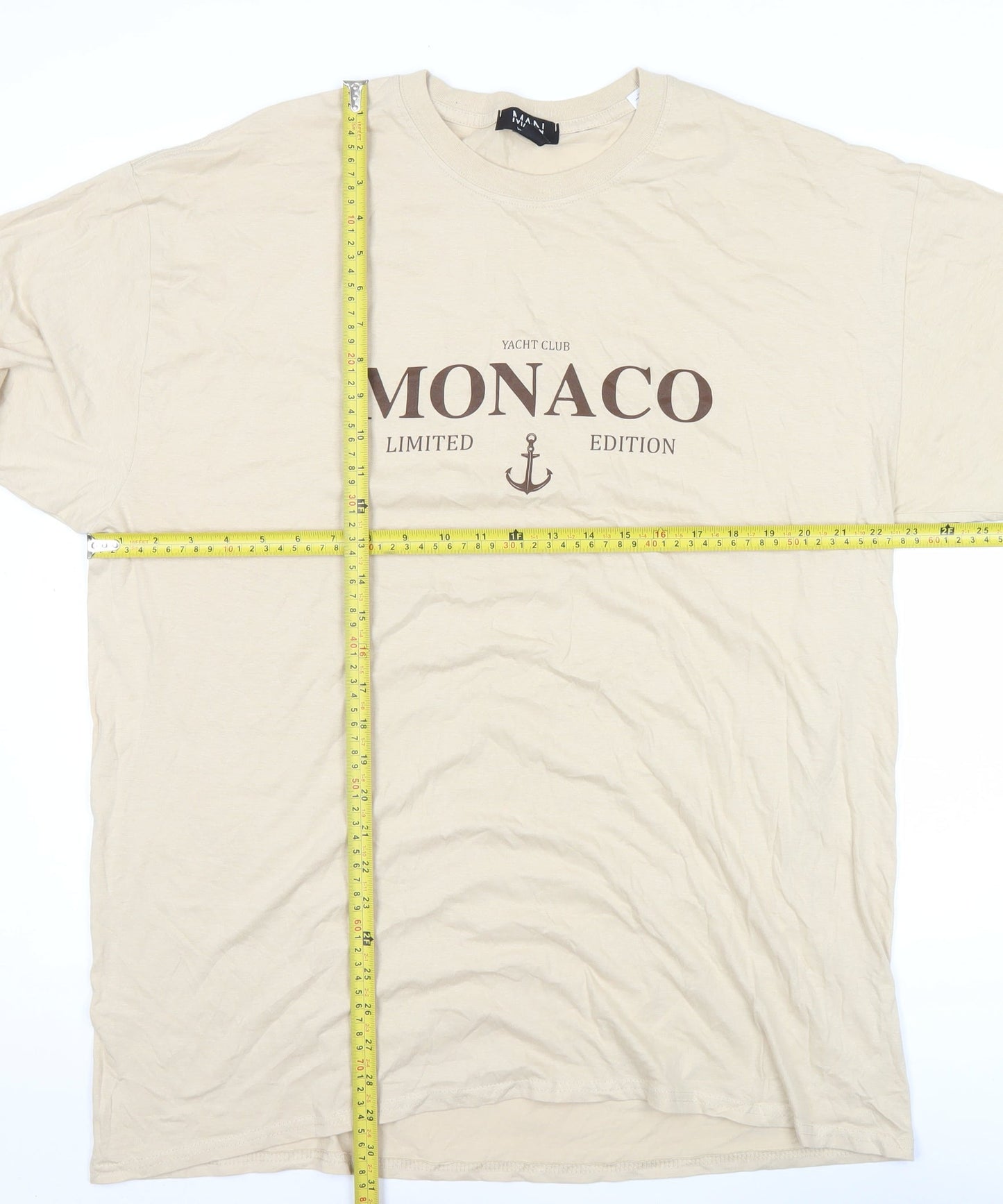 Mens UK Size M boohooMAN Beige  T-Shirt