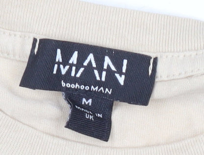 Mens UK Size M boohooMAN Beige  T-Shirt