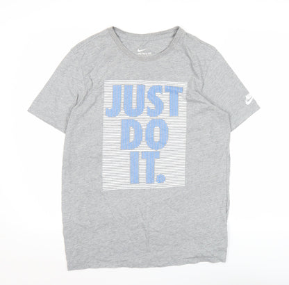 Nike Men's Grey M Athletic Fit Just Do It Graphic T-Shirt