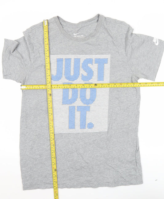 Nike Men's Grey M Athletic Fit Just Do It Graphic T-Shirt