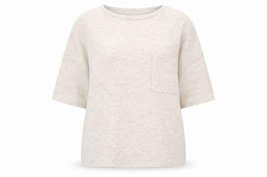 Zara Trafaluc Women Beige Pullover Jumper Size 8 Crew Neck 3/4 Sleeve