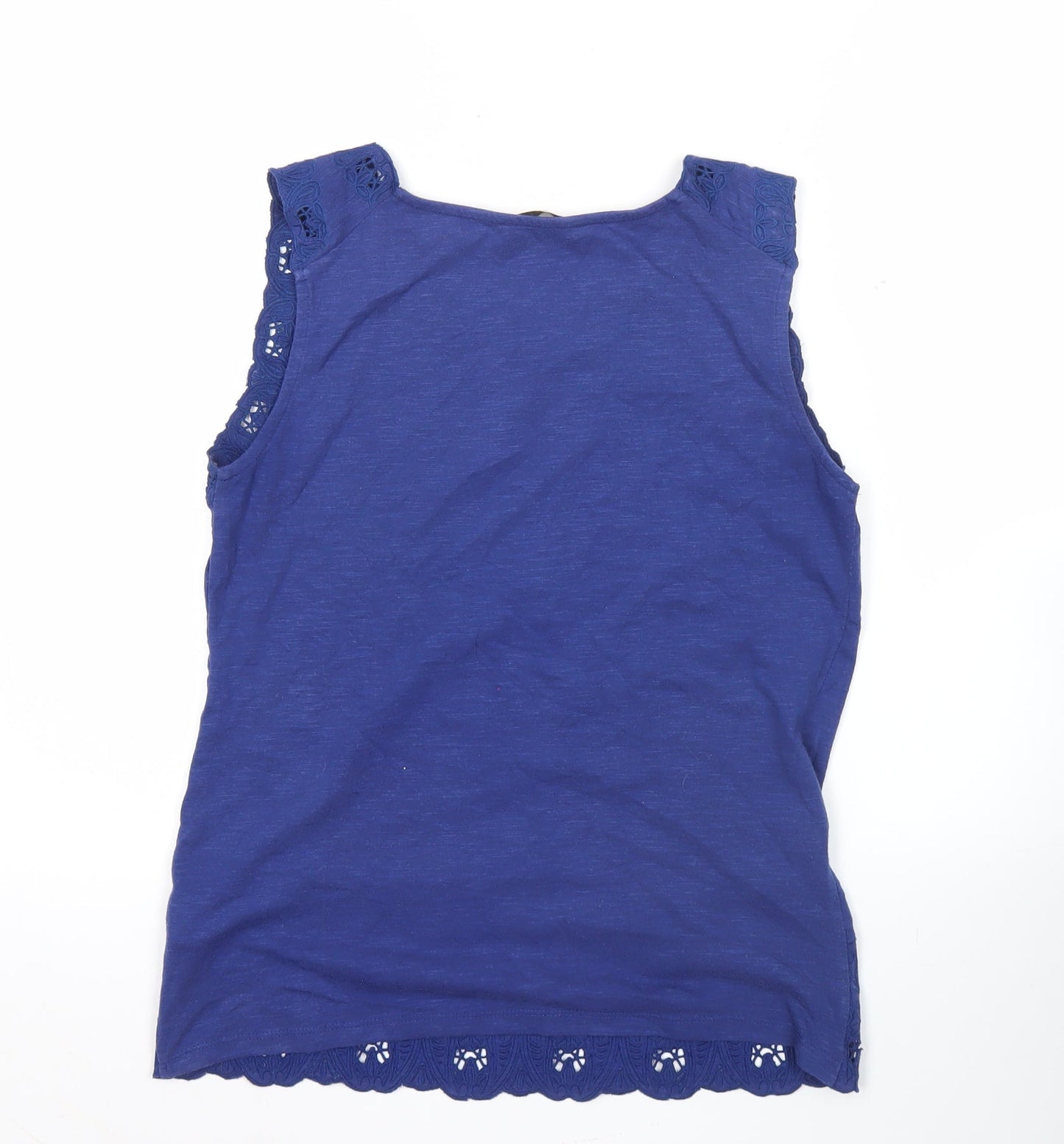 Oasis Women’s Blue Sleeveless Crochet Lace Tank Top Size S
