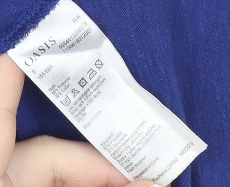 Oasis Women’s Blue Sleeveless Crochet Lace Tank Top Size S