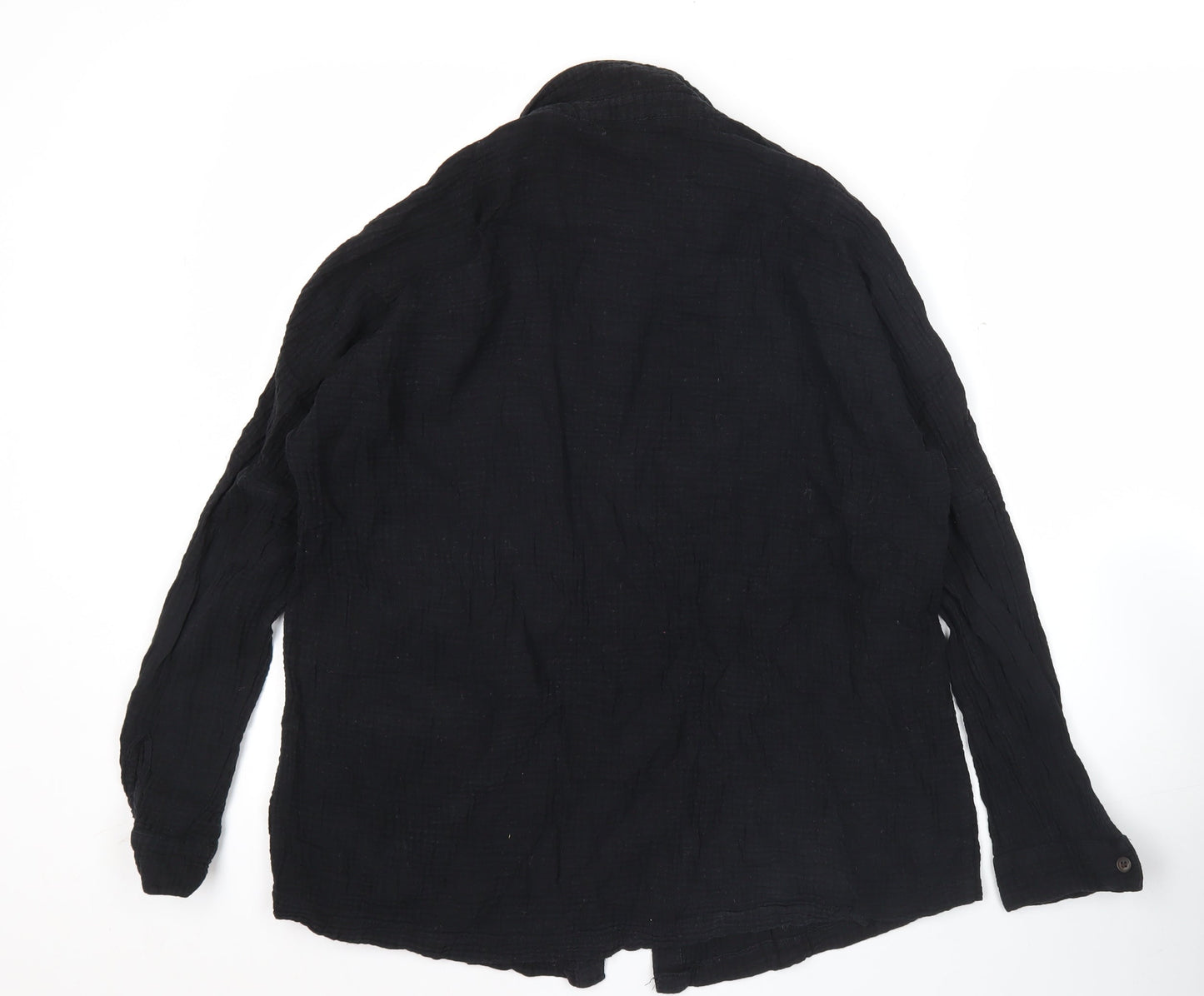 BDG Womens Black Cotton Button-Up Long Sleeve Shirt Size S