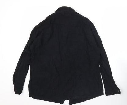BDG Womens Black Cotton Button-Up Long Sleeve Shirt Size S