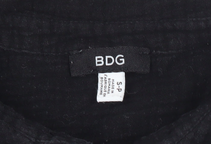 BDG Womens Black Cotton Button-Up Long Sleeve Shirt Size S