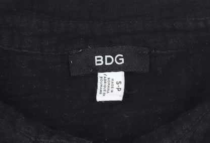 BDG Womens Black Cotton Button-Up Long Sleeve Shirt Size S
