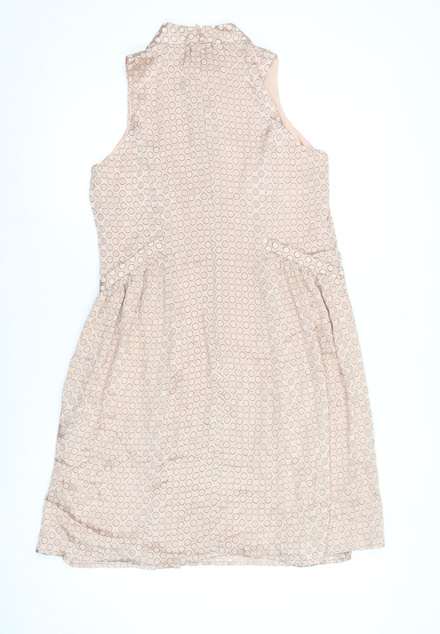 Next Women’s Beige Polka Dot A-Line Sleeveless Dress Size 10