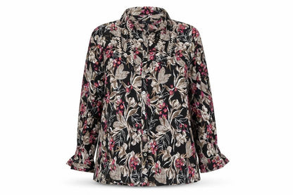 Isle Collection Women's Multicoloured Floral Button-Up Tunic Shirt Size 20
