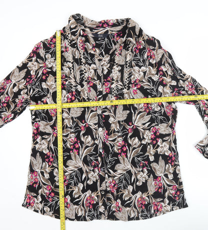 Isle Collection Women's Multicoloured Floral Button-Up Tunic Shirt Size 20