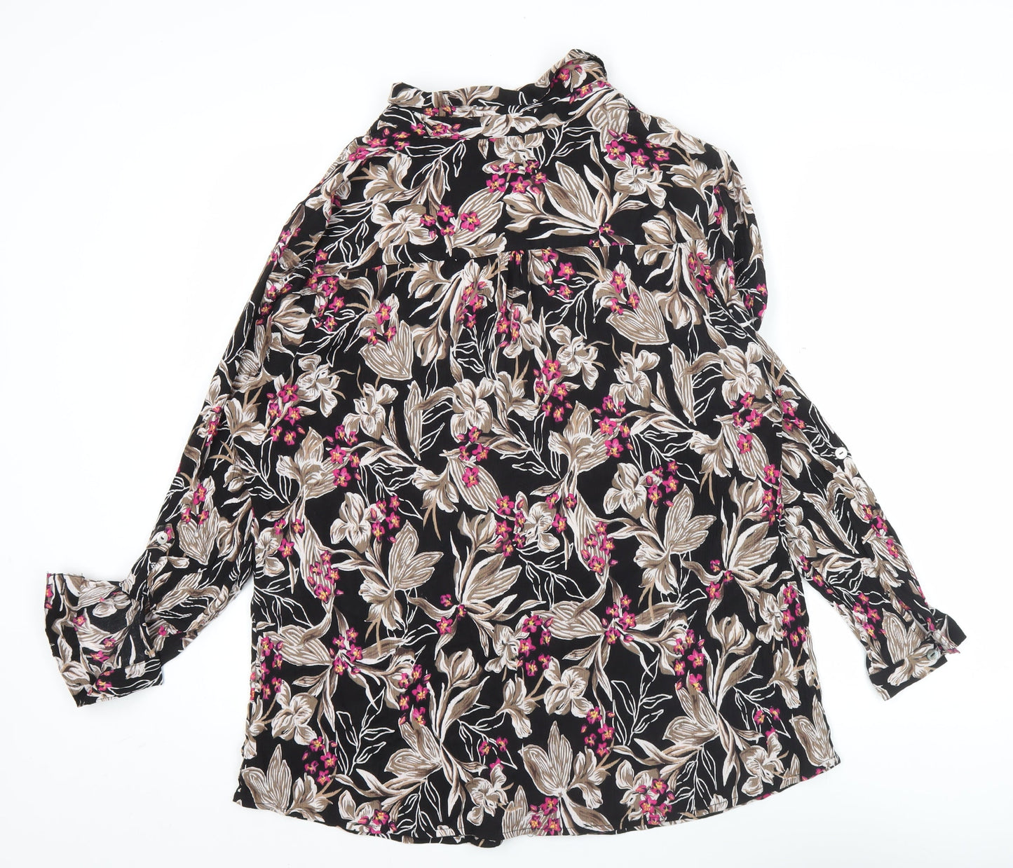 Isle Collection Women's Multicoloured Floral Button-Up Tunic Shirt Size 20