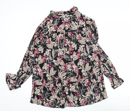 Isle Collection Women's Multicoloured Floral Button-Up Tunic Shirt Size 20