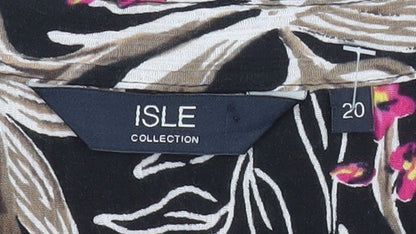 Isle Collection Women's Multicoloured Floral Button-Up Tunic Shirt Size 20