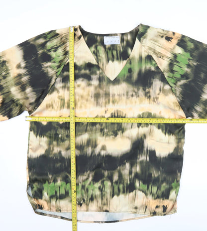 Primark Women’s Multicoloured Tie-Dye V-Neck Tunic Blouse Size 14
