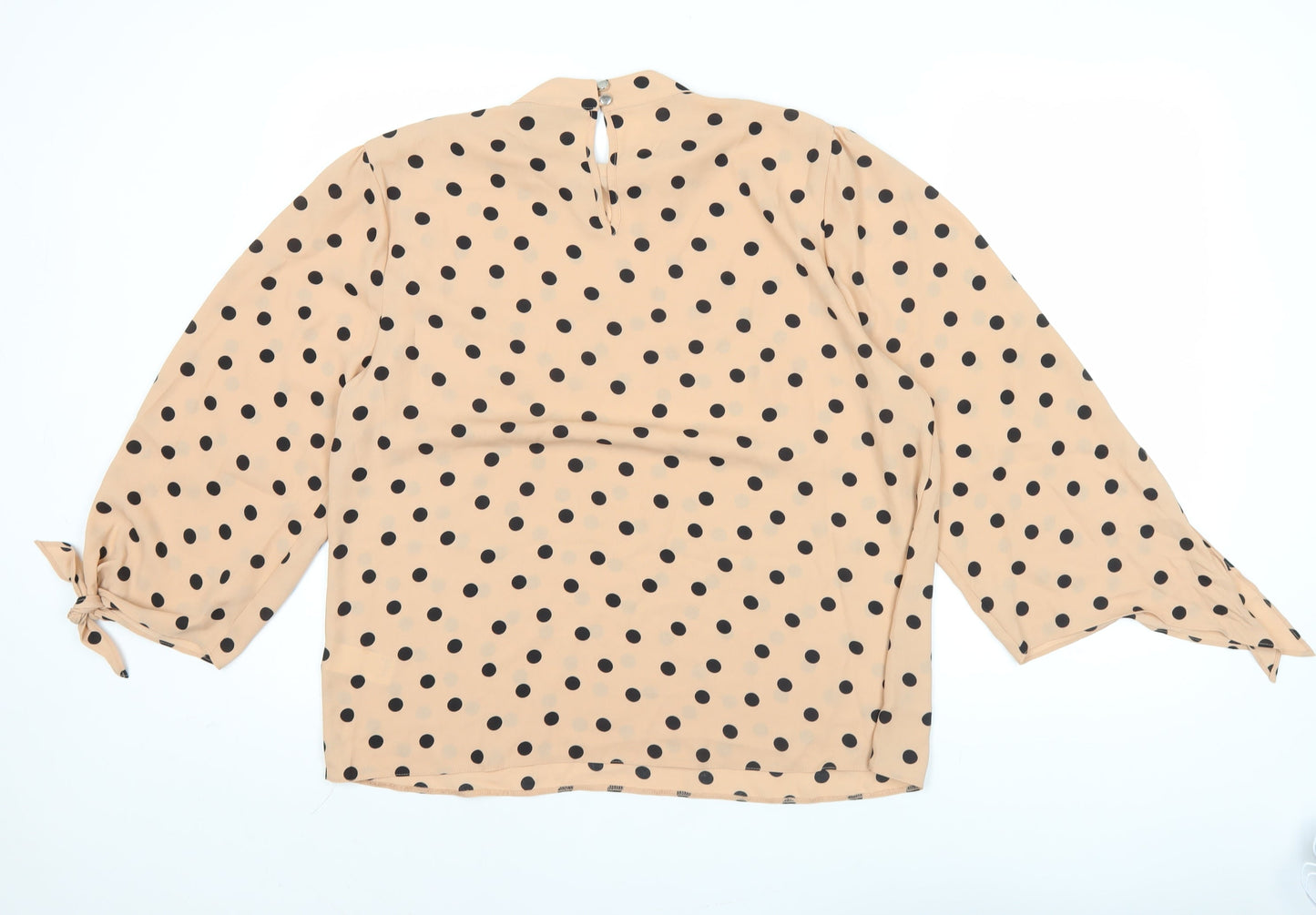 Dorothy Perkins Women’s Beige Polka Dot Blouse UK16 Long Sleeve