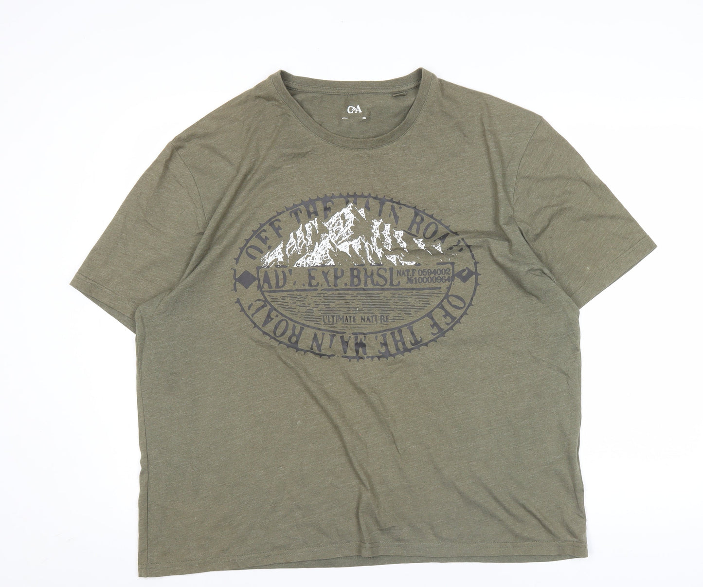Mens UK Size 2XL C&A Green  T-Shirt