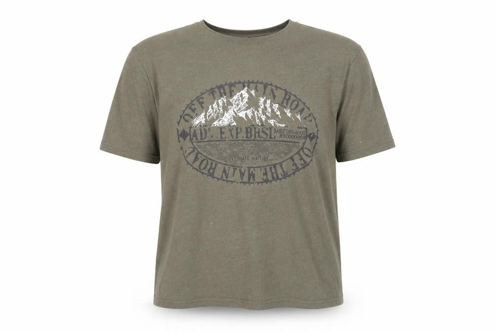 Front view of C&A Men's Green 2XL Graphic Outdoor Nature Cotton Blend T-Shirt