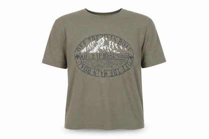 Front view of C&A Men's Green 2XL Graphic Outdoor Nature Cotton Blend T-Shirt