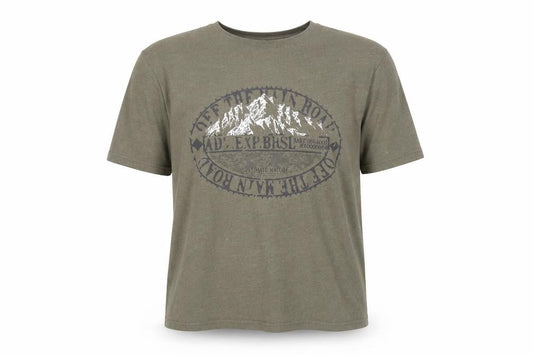 Front view of C&A Men's Green 2XL Graphic Outdoor Nature Cotton Blend T-Shirt