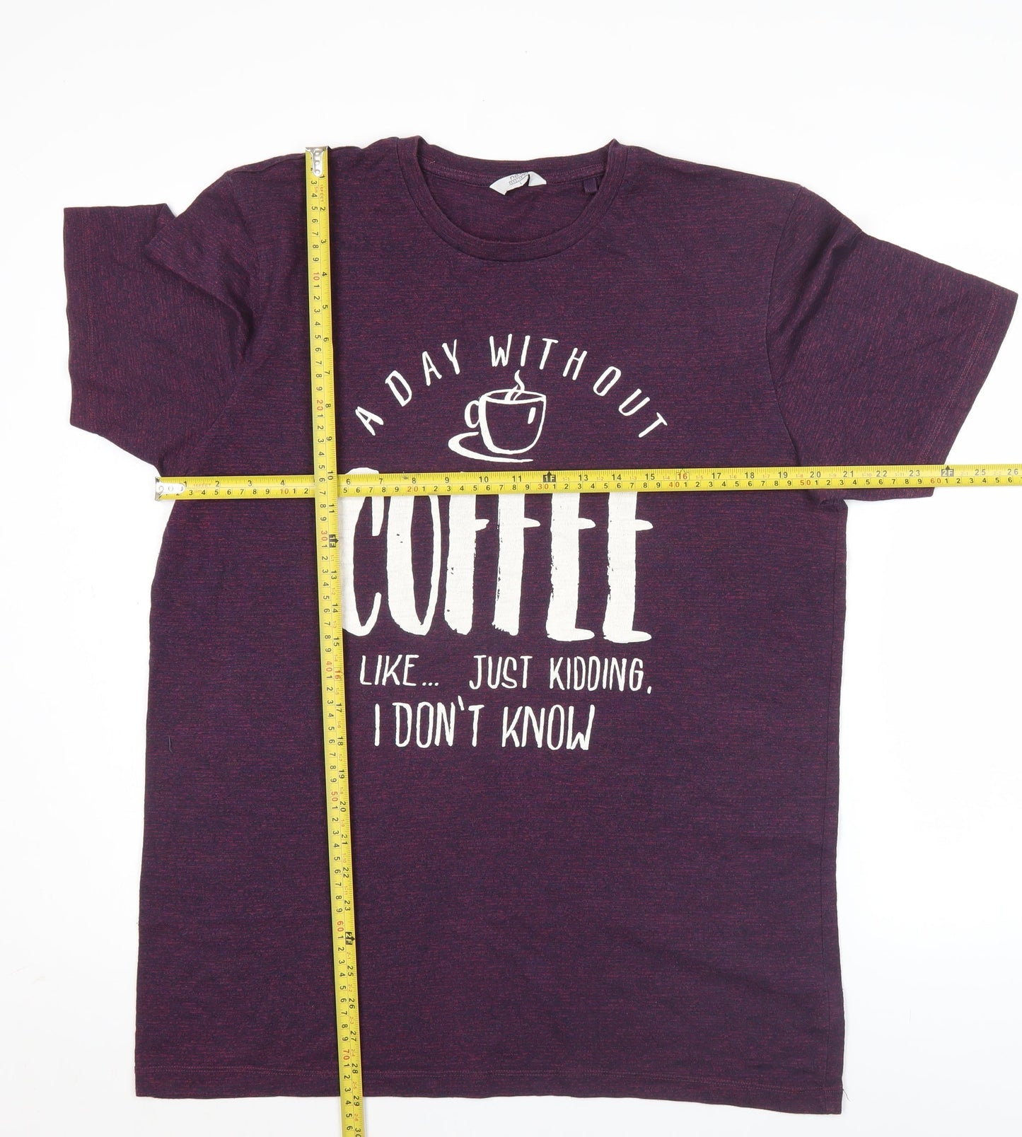 Next Men’s Purple Coffee Graphic T-Shirt L Regular Fit