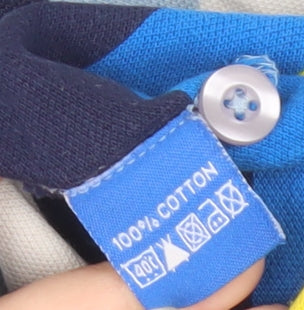 Leeds United Men’s Blue Striped Polo Shirt 3XL Cotton Casual