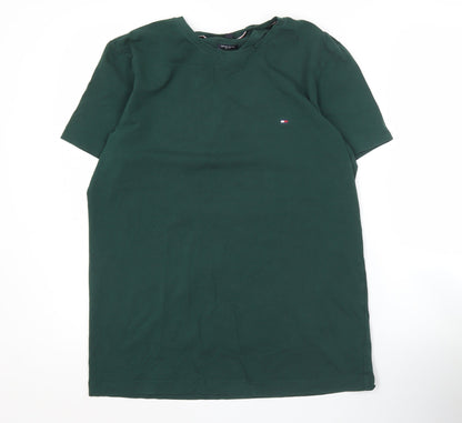 Tommy Hilfiger Men’s Green Slim Fit Cotton Logo T-Shirt Size L