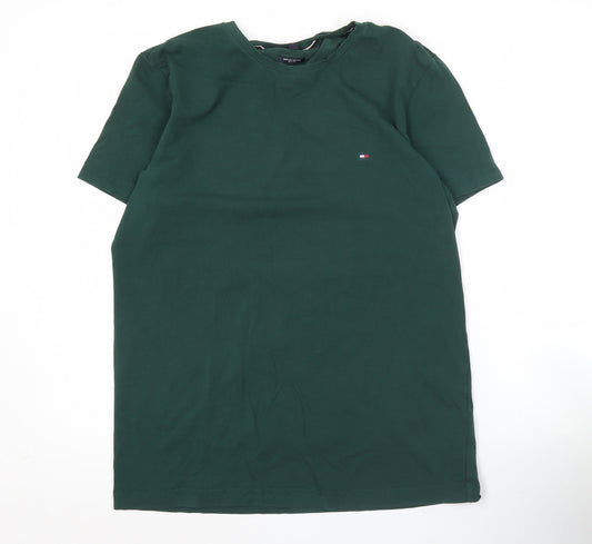 Tommy Hilfiger Men’s Green Slim Fit Cotton Logo T-Shirt Size L