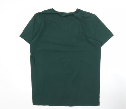 Tommy Hilfiger Men’s Green Slim Fit Cotton Logo T-Shirt Size L