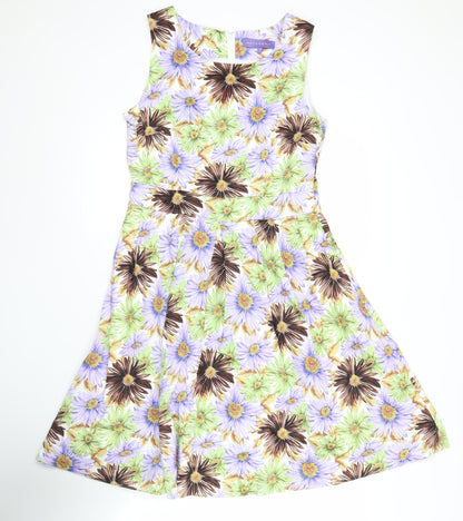 Autonomy Womens Multicoloured Floral A-Line Dress Size 12