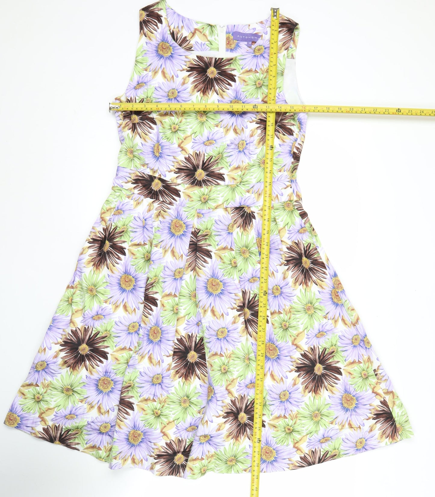 Autonomy Womens Multicoloured Floral A-Line Dress Size 12