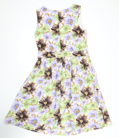 Autonomy Womens Multicoloured Floral A-Line Dress Size 12