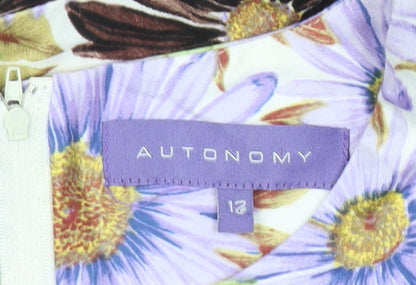 Autonomy Womens Multicoloured Floral A-Line Dress Size 12