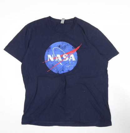 Mens UK Size L Gildan Blue  T-Shirt