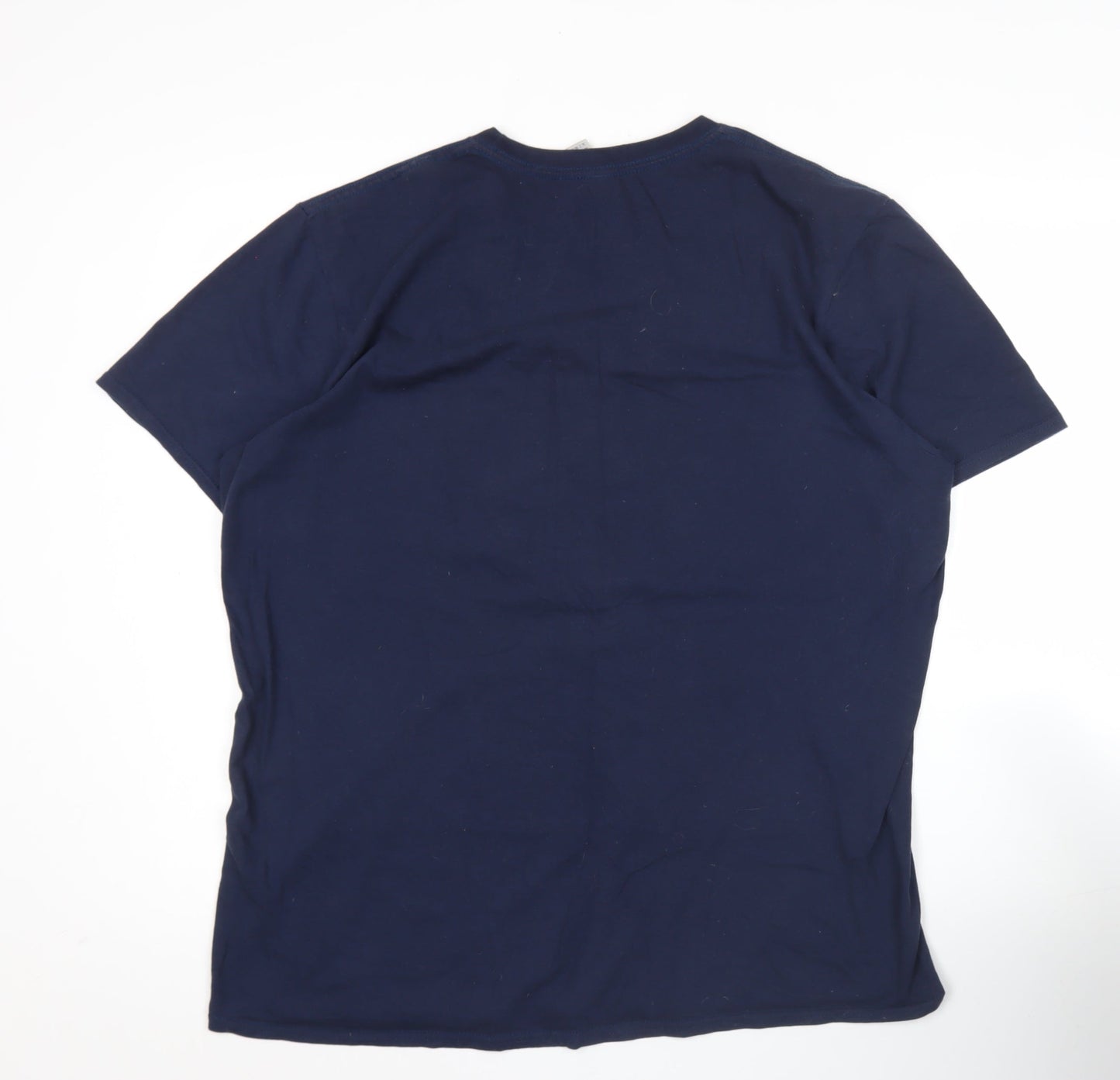 Mens UK Size L Gildan Blue  T-Shirt