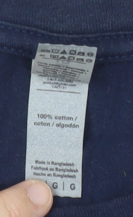 Mens UK Size L Gildan Blue  T-Shirt
