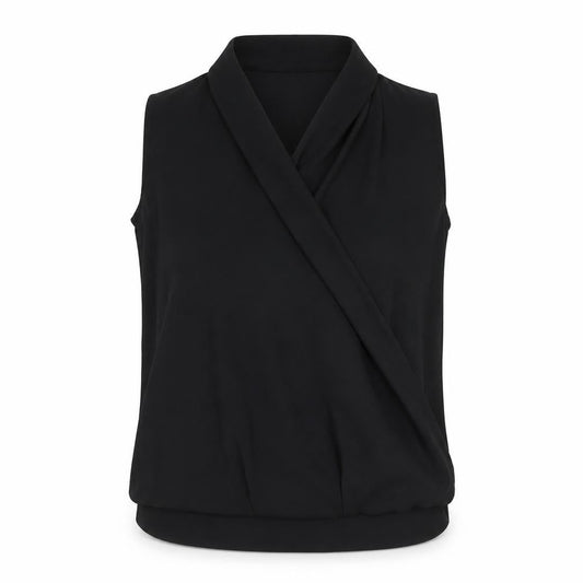 Mango Women’s Black XS Wrap Cowl Neck Sleeveless Blouse