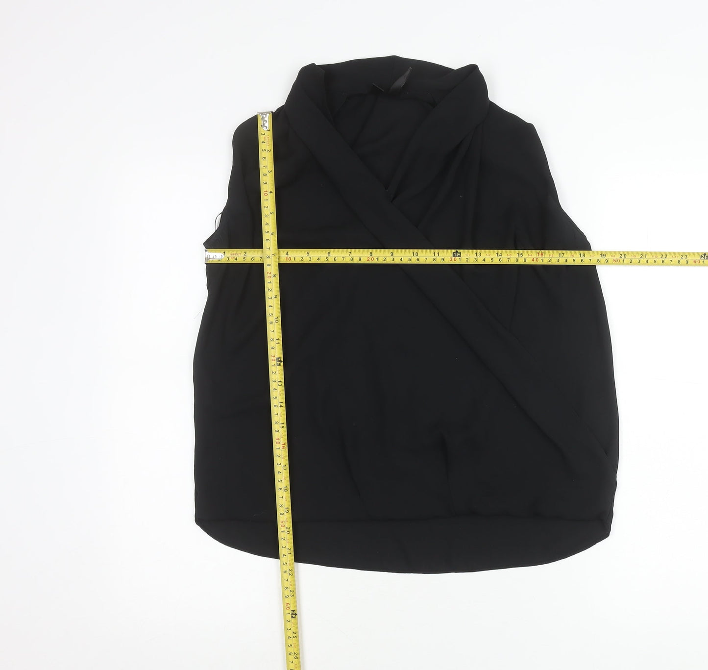 Mango Women’s Black XS Wrap Cowl Neck Sleeveless Blouse