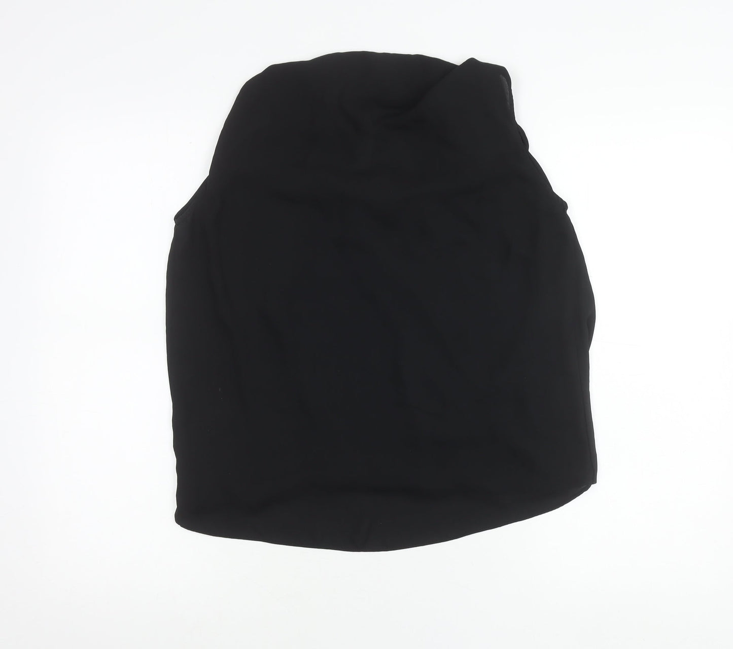 Mango Women’s Black XS Wrap Cowl Neck Sleeveless Blouse