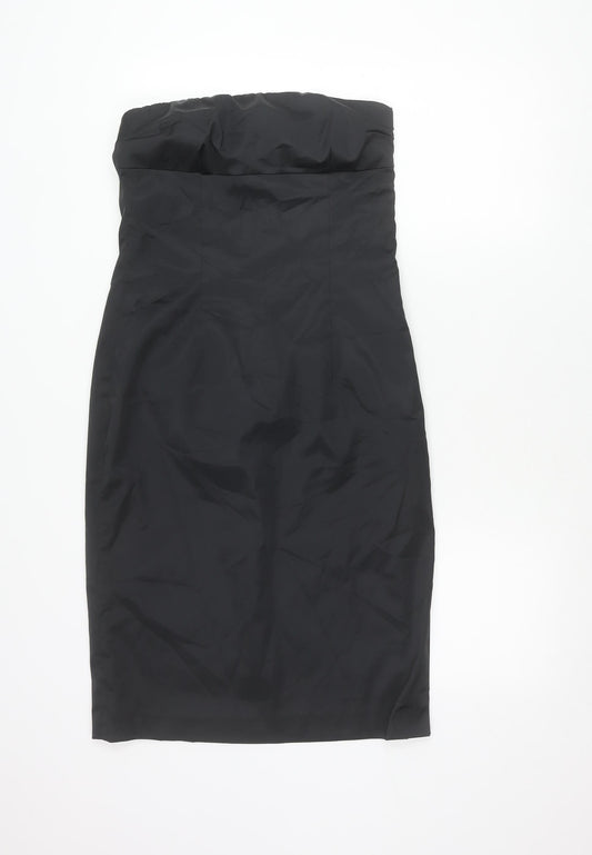 Oasis Women’s Black Strapless Bodycon Knee Length Dress Size 12