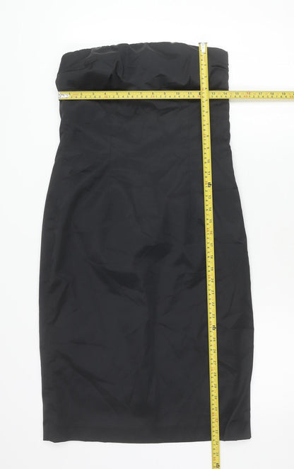 Oasis Women’s Black Strapless Bodycon Knee Length Dress Size 12