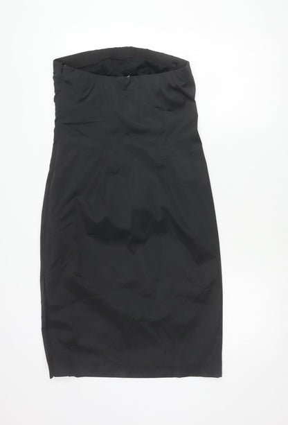 Oasis Women’s Black Strapless Bodycon Knee Length Dress Size 12